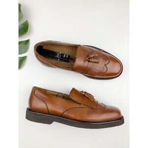 Cabelas Wellsley Loafers Brown Leather Kiltie Tassel Slip On Dress Shoes Mens 11